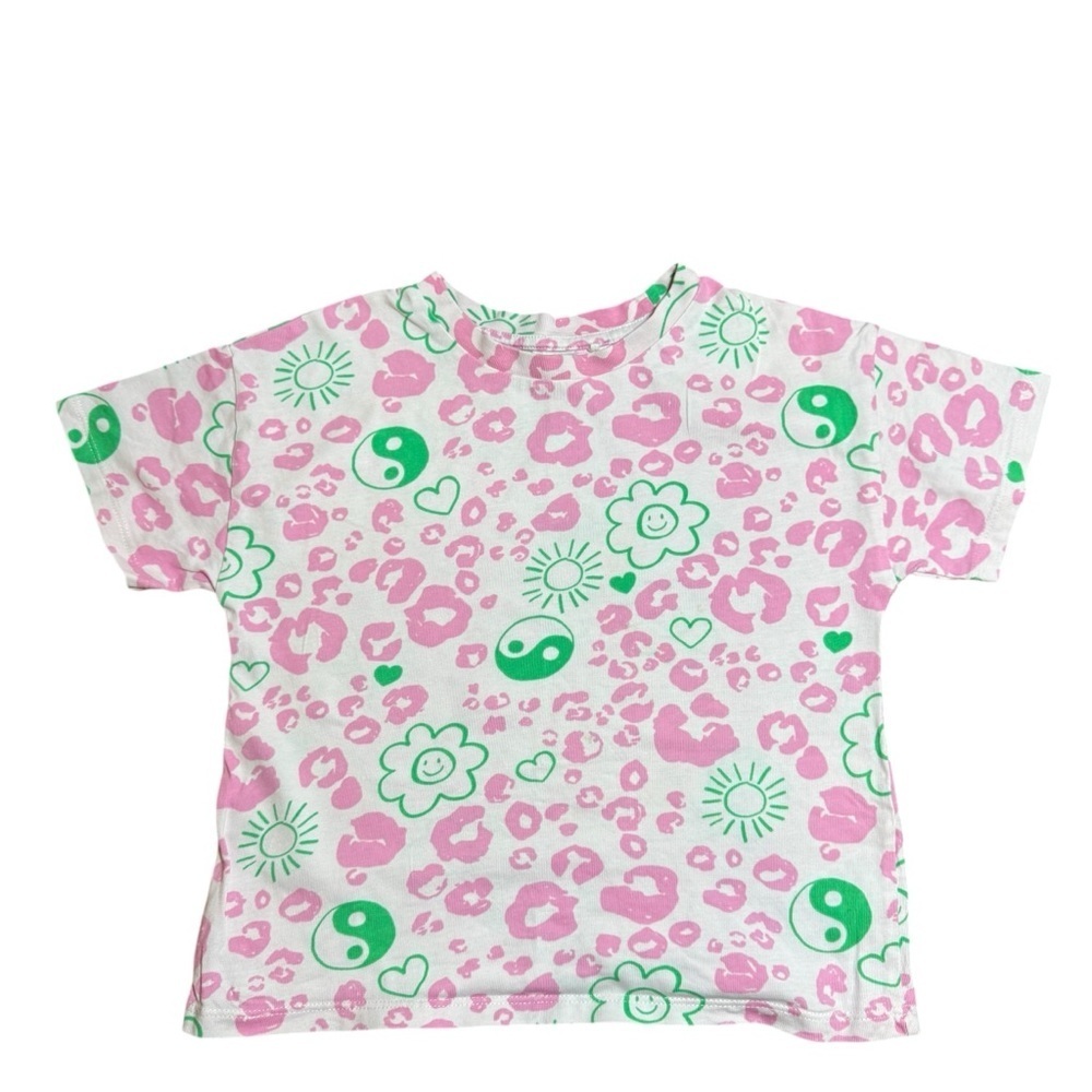 Next Girls Graphic Print Short sleeve t-shirt Pink Leopard | Size 5Y